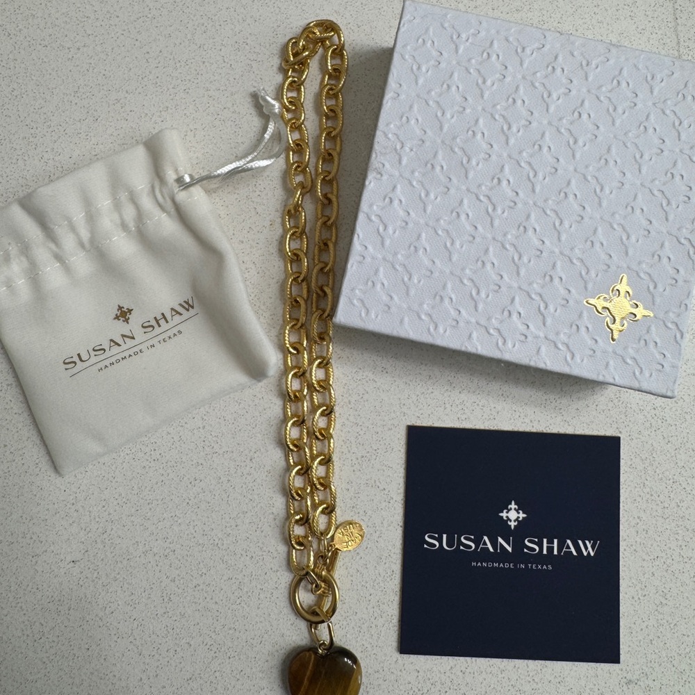 Susan Shaw Stone Heart Toggle Necklace